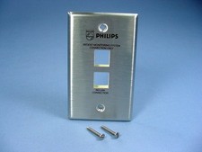 Leviton 2-Port PHILIPS Patient Monitoring Stainless Quickport Plate 43080-1S2 picture