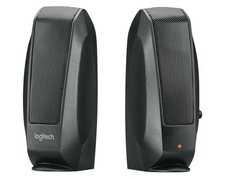 Logitech S-120 2Piece 2 Channel Speaker System w/Headphone Jack Black *OPEN BOX* picture