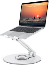 Adjustable Laptop Stand for Desk 360° Rotating Base Fits Up to 17