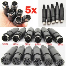 5PCS Mini DIN Plug Jack Connector with Black ABS Plastic Handle 3pin to 8pin picture