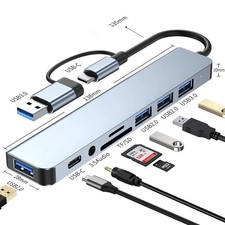 8 in 2 Port USB-C Hub Adapter - 5G Speed Multi Splitter for PC, Laptop & MacBook picture
