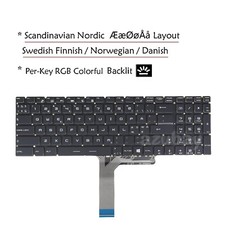 Nordic ND Keyboard For MSI MS-17C8 MS-17EK MS-17FK MS-17G1, Per-Key RGB Backlit picture