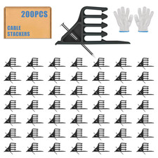 Cable Stackers 200Pcs, Cable Stapler Clips with Steel Nails, Multi-Purpose Elect picture