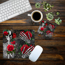 Handmade square mousepad and coaster 2 piece set picture