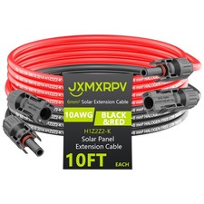 JXMXRPV Solar Cable Extension 10Ft 10AWG, Solar Wire with ToolFree Solar Conn... picture
