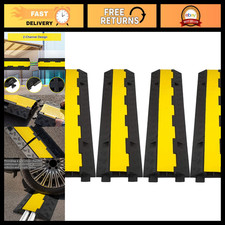2 Channel Cable Ramp 4 Pack - 11000lbs Capacity Floor Protector, Black & Yellow picture