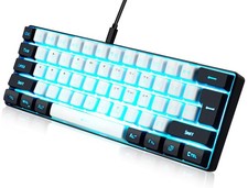61Key White & Black 60% UltraCompact Wired RGB Backlit Gaming Keyboard picture