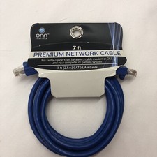 ONN Platinum Blue 7 Ft. Premium Network Cable for computer or gaming & DSL  picture