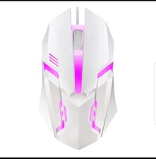 Wired Mouse Colorful LED Gaming Mouse E-Sports USB 5000 DPI- White picture