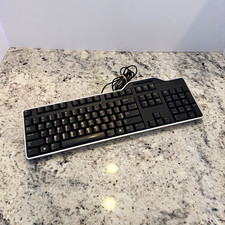 Dell KB813 Smart Card Reader Wired USB Keyboard Black Tested picture