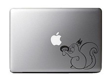 Cute Cartoon Squirrel Eating Mushroom - Adorable Black Vinyl Decal Decor for 13