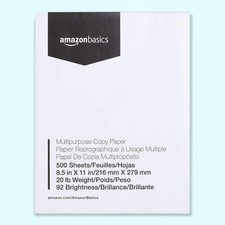 Amazon Basics Multipurpose Copy Printer Paper 8.5 x 11 White 20 lb 92 Bright picture