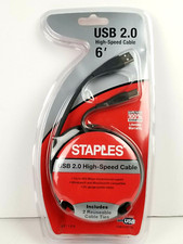 Staples 6' Hi-Speed USB 2.0 Cable, Black picture