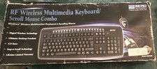 Micro Innovations RF Wireless vintage Keyboard/Scroll Mouse Combo KB980W Black picture
