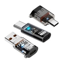 CY 3pcs/lot Type-C Smart LED USB-C to USB3.2 Type-A Adapter OTG 10Gbps... picture