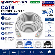 Cat 6 0.15m 0.3m 0.5m 1m 2m 3m 5m RJ45 UTP Ethernet Network Lan Cable Patch Lead picture