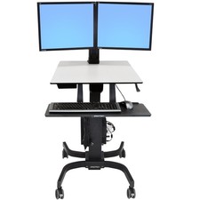 Ergotron – WorkFit-C Dual Monitor Mobile Standing Desk for 2 Monitors Up to 24 I picture