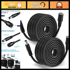 33ft DC Power Extension Cable 2-Pack 5.5mm x 2.1mm for CCTV, LED Strip, 12V Adap picture