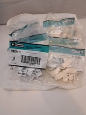 BOX OF 80 Panduit CMBWH-X Mini-Com Blank Module 1 Port ABS Beige 40,  White 40 picture