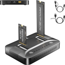 Dual-Bay M.2 SSD Cloner Dock for PC Storage Upgrade Tool-Free 16TB | Offline picture