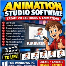 Animation Studio Software CD 2D Cartoon Creator Windows PC No Subscription picture