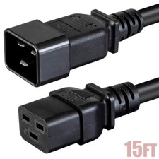 15FT Power Extension Cord Heavy Duty IEC 60320 C20 Male to C19 Female 12AWG picture