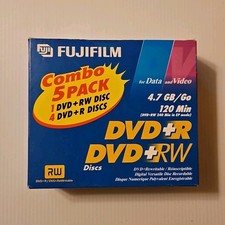 Fujifilm DVD+R DVD+RW Combo Pack 5 Discs 4.7GB 120 Min Blank  New & Sealed picture