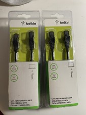 (2) Belkin Cat6 Networking Cable 5M/16ft 10 Gbps - Black -  in US picture