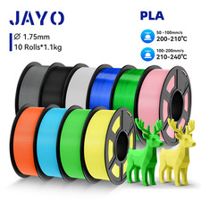 JAYO 10KG PLA 3D Printer Filament Bundle PLA 1.1KG/Spool 1.75mm Smooth picture