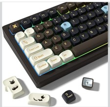 MOA Profile PBT Keycaps,132 Keys Janese Style Keycap Set with Cute Icons, Dye-Su picture