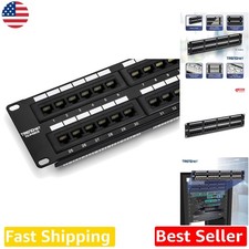 Durable 48-Port Cat6 Unshielded Patch Panel: Gigabit, 250MHz, RJ45, 3yr picture