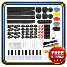 Cable Management Kit with Sleeves Clips Ties and Holders for Desk Organization picture