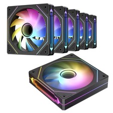 NEW 6-Pack 120mm Infinite Mirror Design Case PWM Control & ARGB Fans 6pin WHITE picture