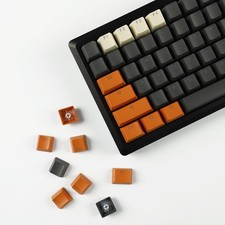 Reversed Carbon Miami PBT Keycaps Double Shot Shine Through Backlit MX picture