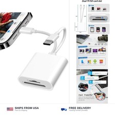 SD Card Reader USB-C Lightning for iPhone iPad Samsung Android Dual Port picture