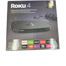 Roku 4 4400R 4K UHD Streaming Media Player Voice Remote Lost Finder HDMI Ready picture