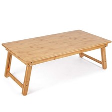 Large Size Floor Desk Nnewvante Floor Table Tray with Folding Legs Adjustable... picture