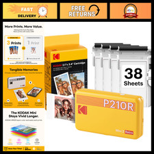 Portable 2x3 Photo Printer, 4PASS Technology, 38 Sheets, Mini Retro Design, Yell picture