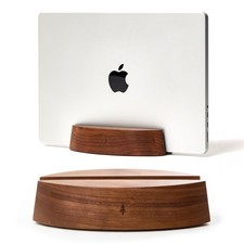 Nordik Adjustable Vertical Laptop Stand - Walnut - Premium picture