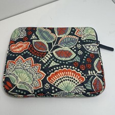 Vera Bradley Nomadic Floral Padded Zipper Tablet iPad Case Sleeve Gray Teal picture