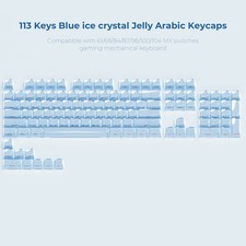 Jelly Round Side Keycaps 113 Keys Translucent White Backlit Mechanical Keyboard picture