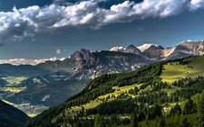 Landscape nature dolomites alps forest summer grass Custom Gaming Mat Desk picture