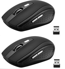 Guiheng 2 Pack Wireless Mouse, 2.4Ghz Mouse Computer 2 pack black picture