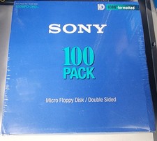SONY SEALED BOX 100 FLOPPY DISKETTES IBM FORMATTED 1.44 MB 3.5 inch 2HD picture