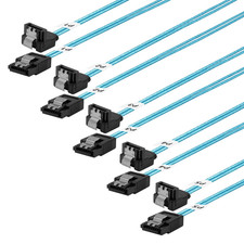 SATA-III Cable: 0.5M, 5 Pack Thin SATA Right-Angle Cable 90-Degree picture