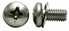 Round Head Machine Screw w/ Lock Washer - 4-40 x 1/2