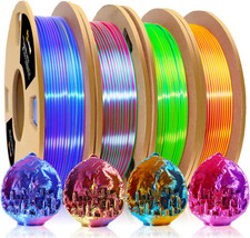 3D Printer Filament Bundle, Silk PLA Multicolor Filament, 200G X 4 picture