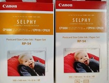 Canon RP-54  Paper And Ink for  Selphy CP820, 910 , 1000 Lot Of 2  picture