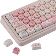 PBT Keycaps Rouge Kitten Custom MOA Profile Mechanical Keycaps 125 Keys picture
