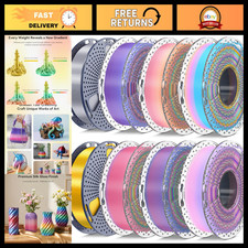 Multicolor Silk PLA+ 3D Printer Filament Bundle 1.75mm, 250g x 8, Glossy Finish picture